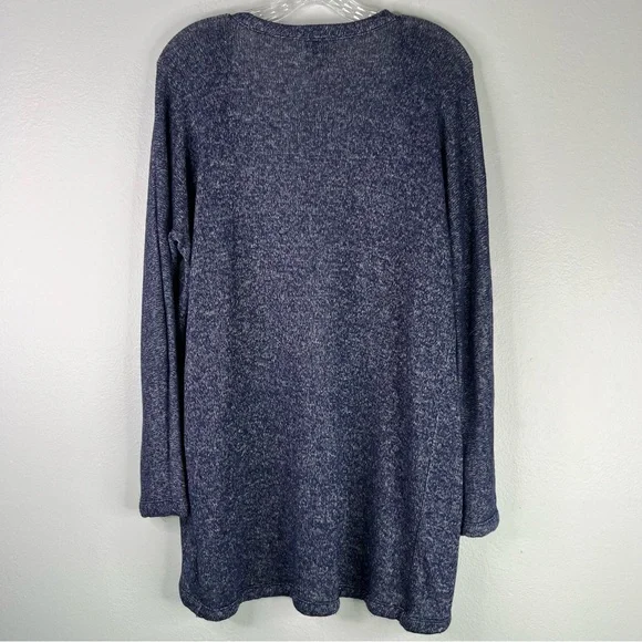 Old Navy Cardigan Sweater Women's‎ XL Lost At Sea Navy Blue Long Line Marled - Picture 6 of 10